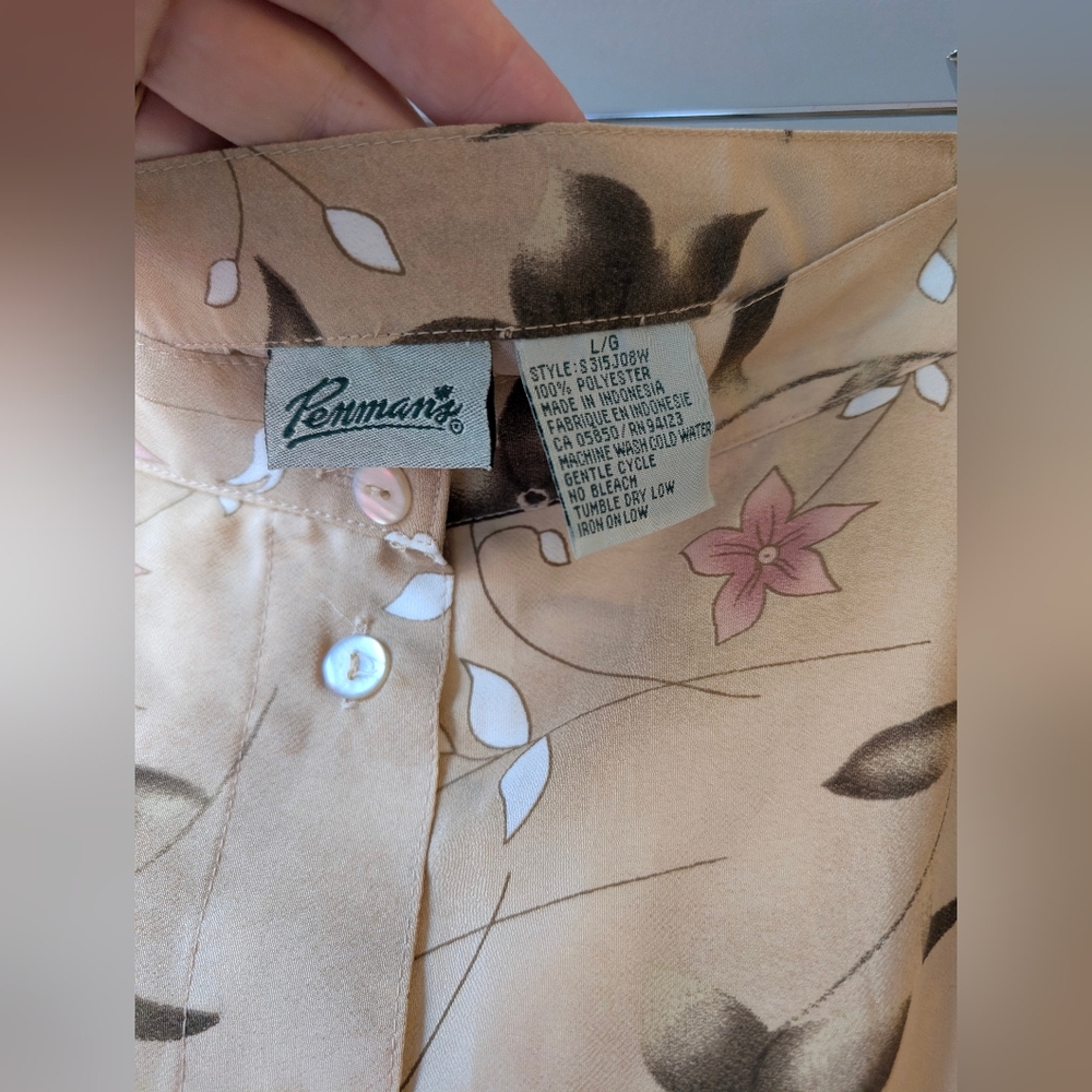 Vintage Penman Maxi Skirt Cream Pink Floral Print Size Large Boho Cottagecore - Picture 4 of 6